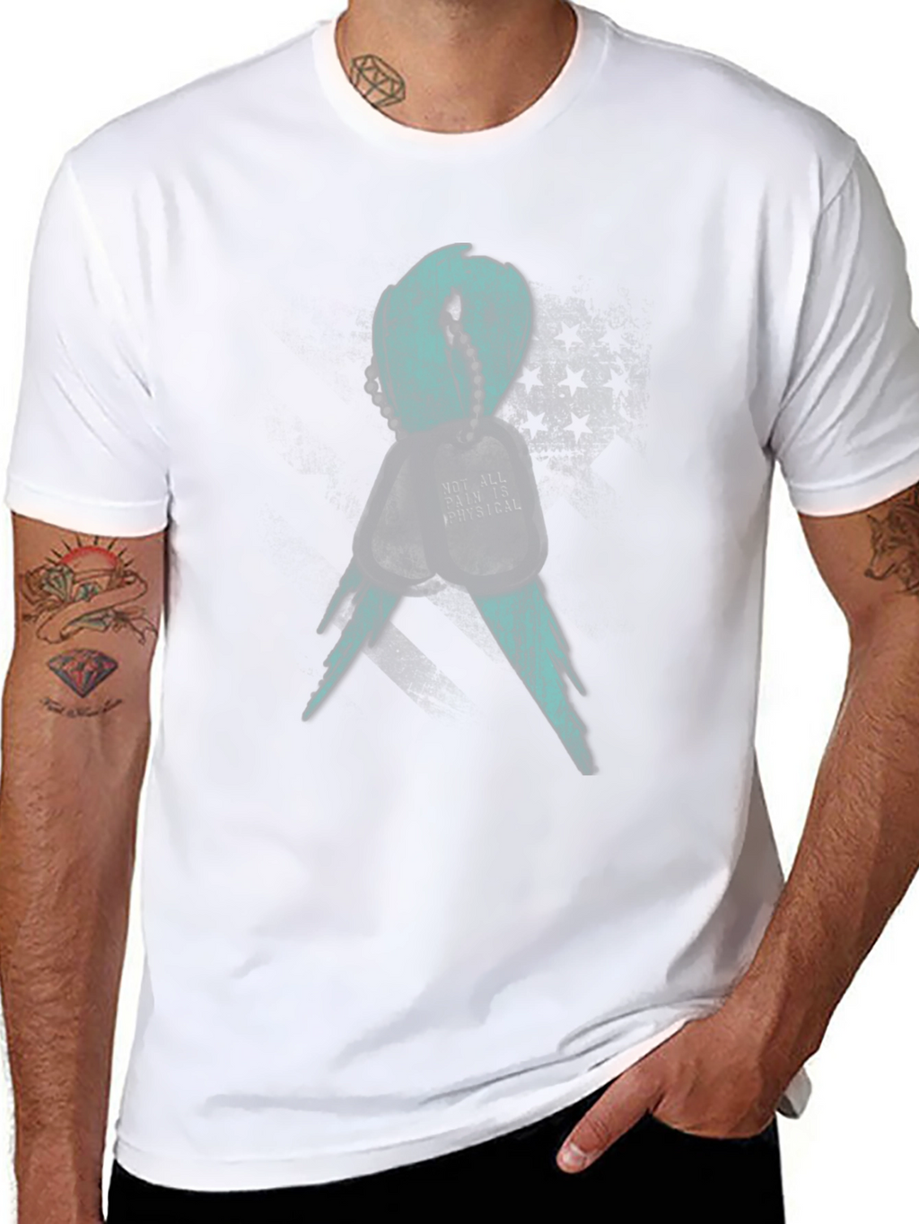 Mental Health Awareness Ribbon T-Shirt - Teal