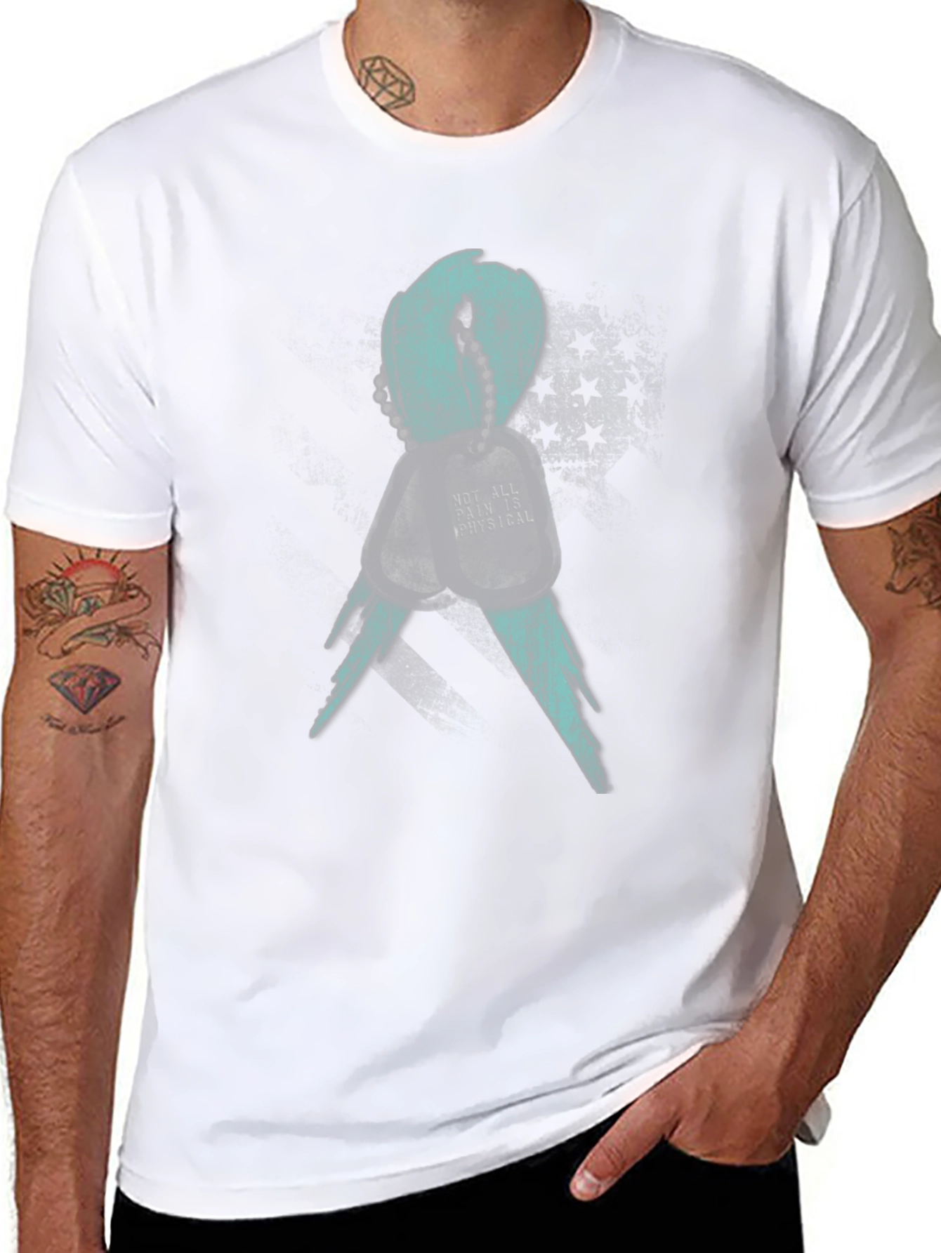 Mental Health Awareness Ribbon T-Shirt - Teal