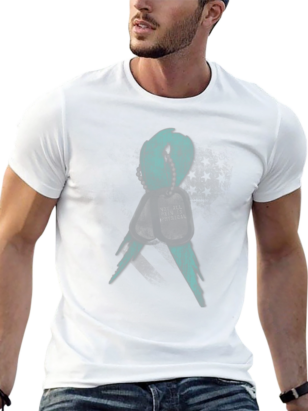 Mental Health Awareness Ribbon T-Shirt - Teal