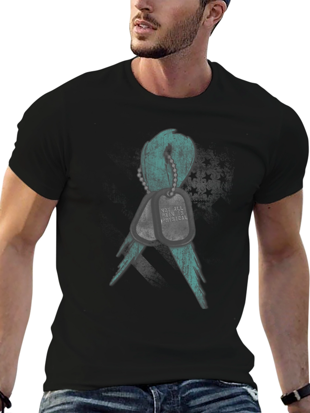 Mental Health Awareness Ribbon T-Shirt - Teal