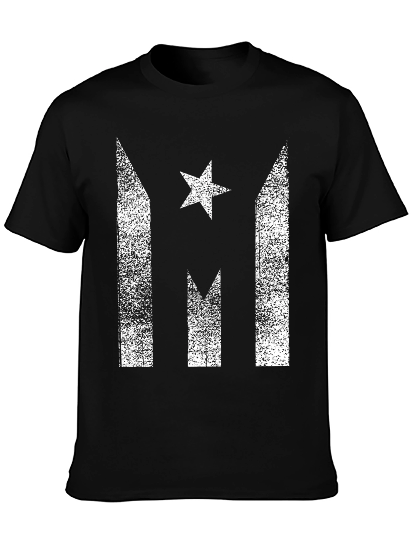 Distressed Puerto Rico Flag Star Graphic T-Shirt