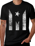 Distressed Puerto Rico Flag Star Graphic T-Shirt