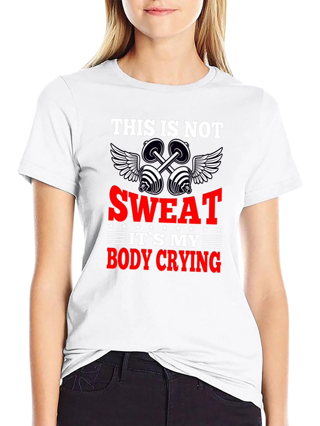Funny Workout Gym T-Shirt - Body Crying Sweat