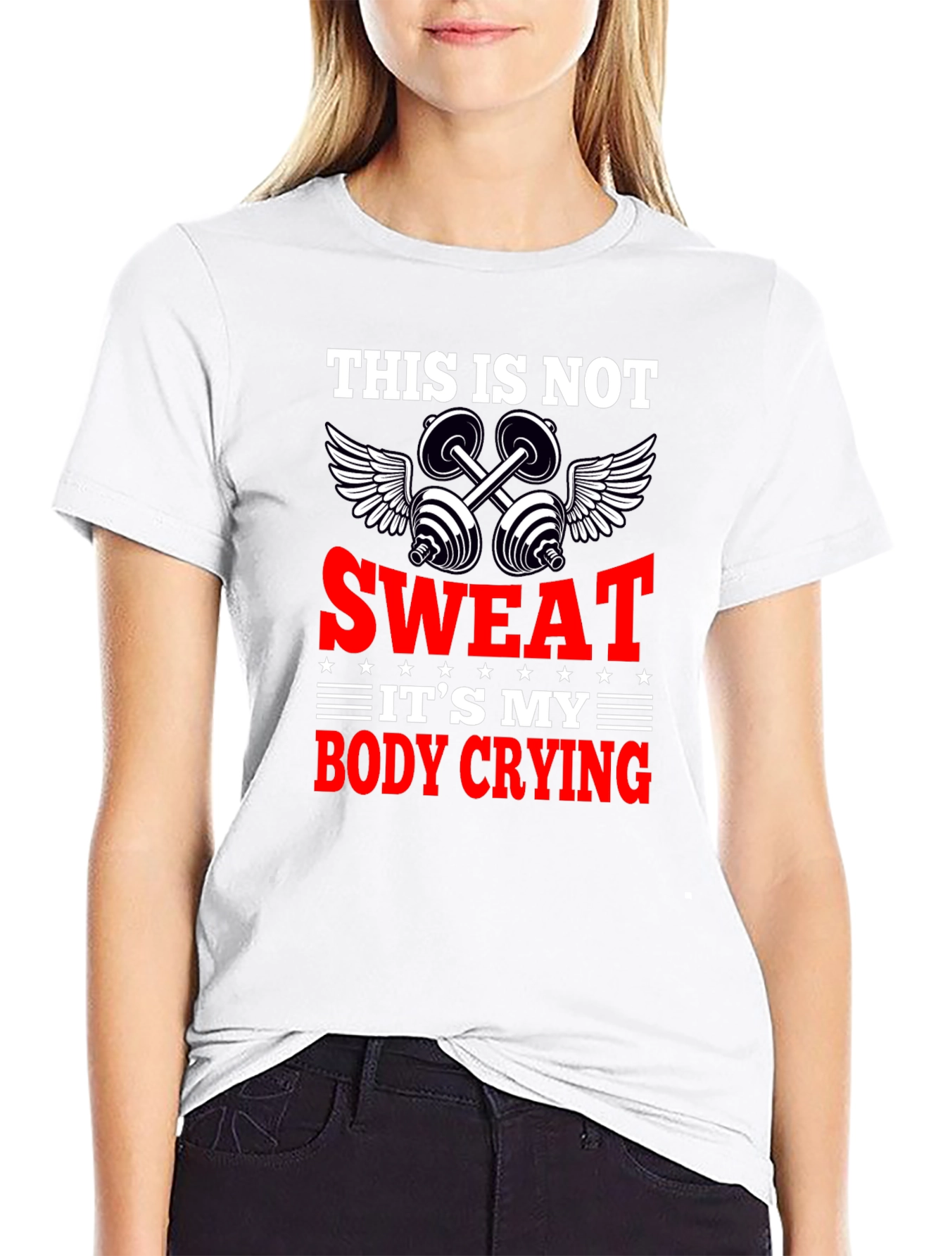 Funny Workout Gym T-Shirt - Body Crying Sweat