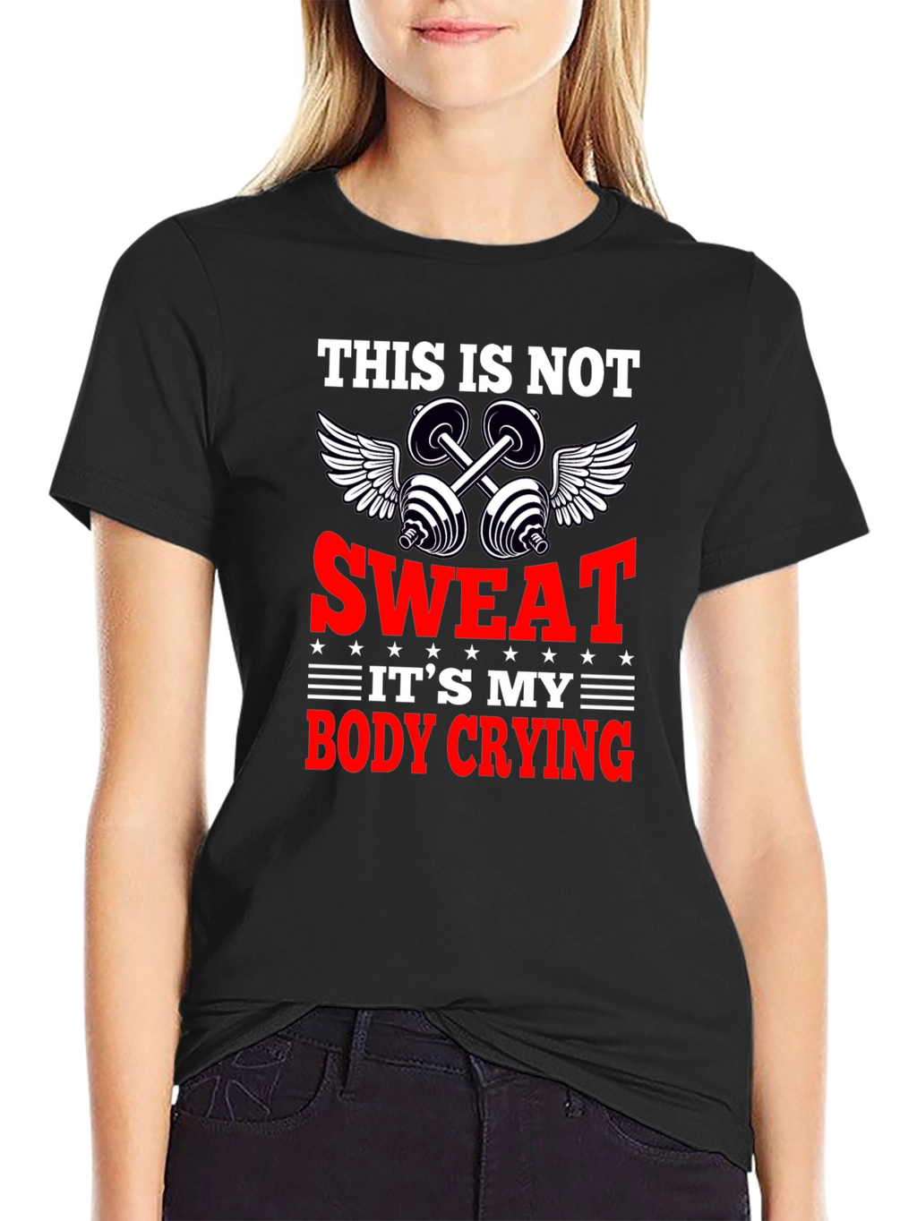 Funny Workout Gym T-Shirt - Body Crying Sweat