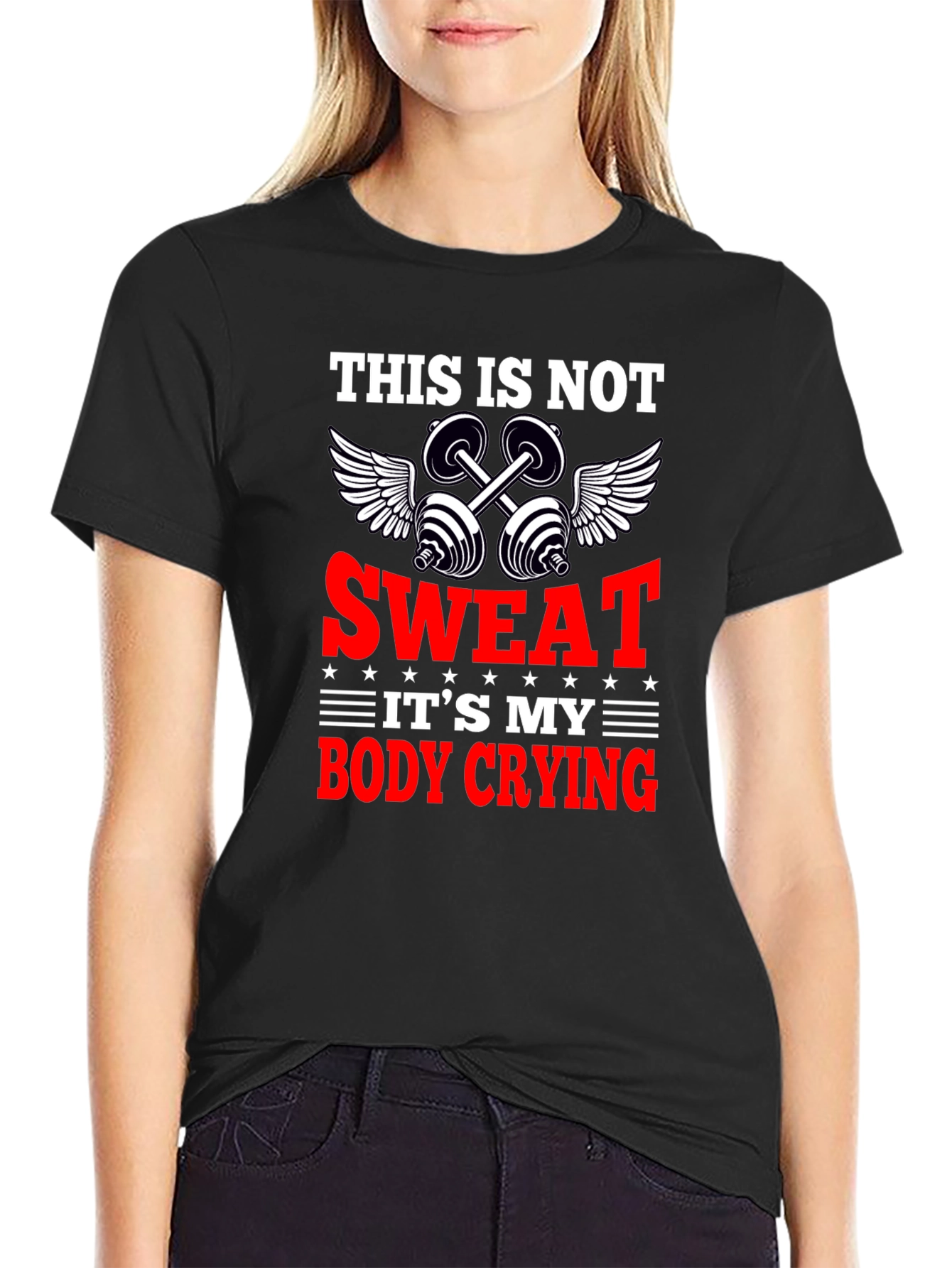 Funny Workout Gym T-Shirt - Body Crying Sweat