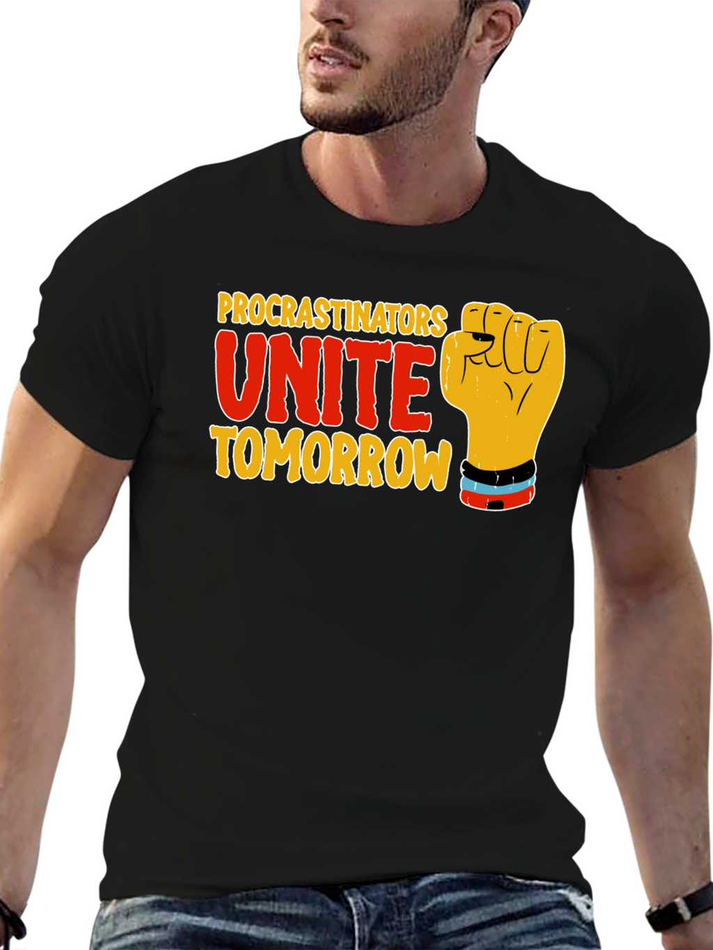 Procrastinators Unite Tomorrow Black T-Shirt
