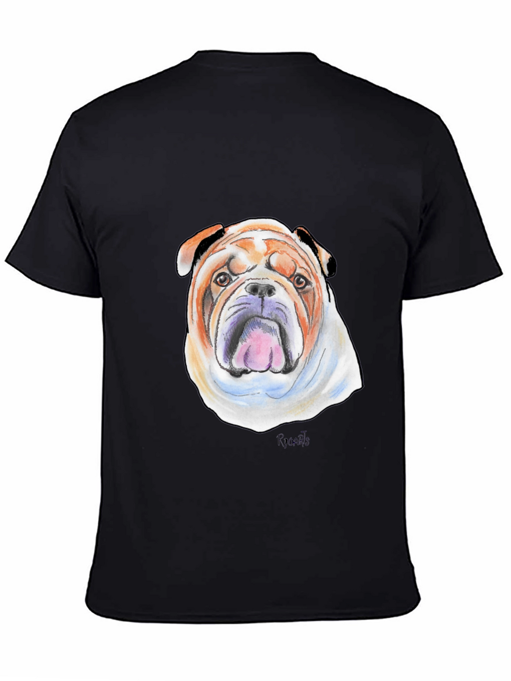 Bulldog Portrait Graphic Tee - Unisex Black T-Shirt