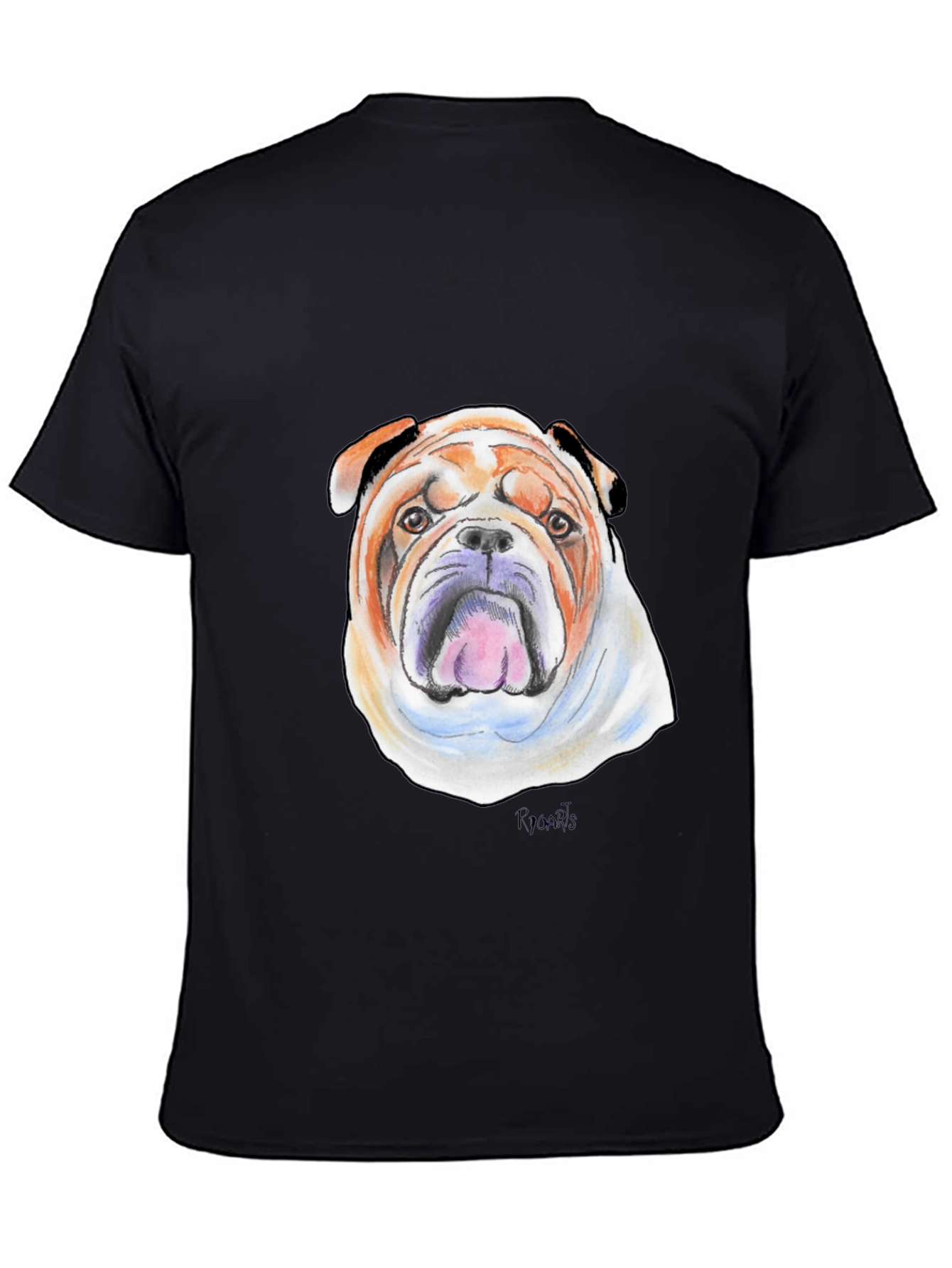 Bulldog Portrait Graphic Tee - Unisex Black T-Shirt
