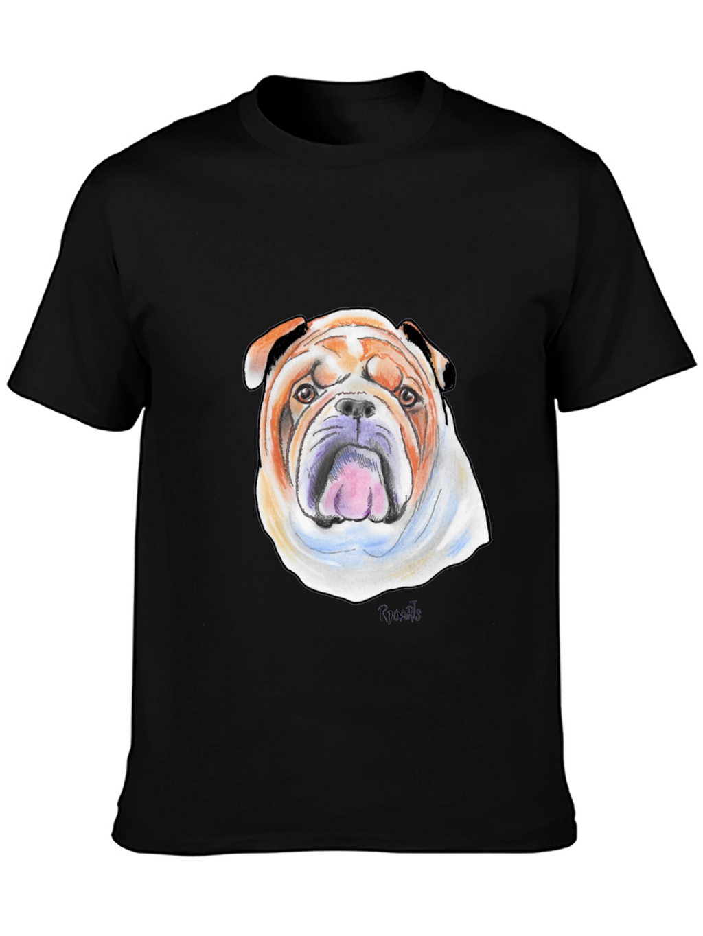 Bulldog Portrait Graphic Tee - Unisex Black T-Shirt