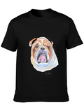 Bulldog Portrait Graphic Tee - Unisex Black T-Shirt