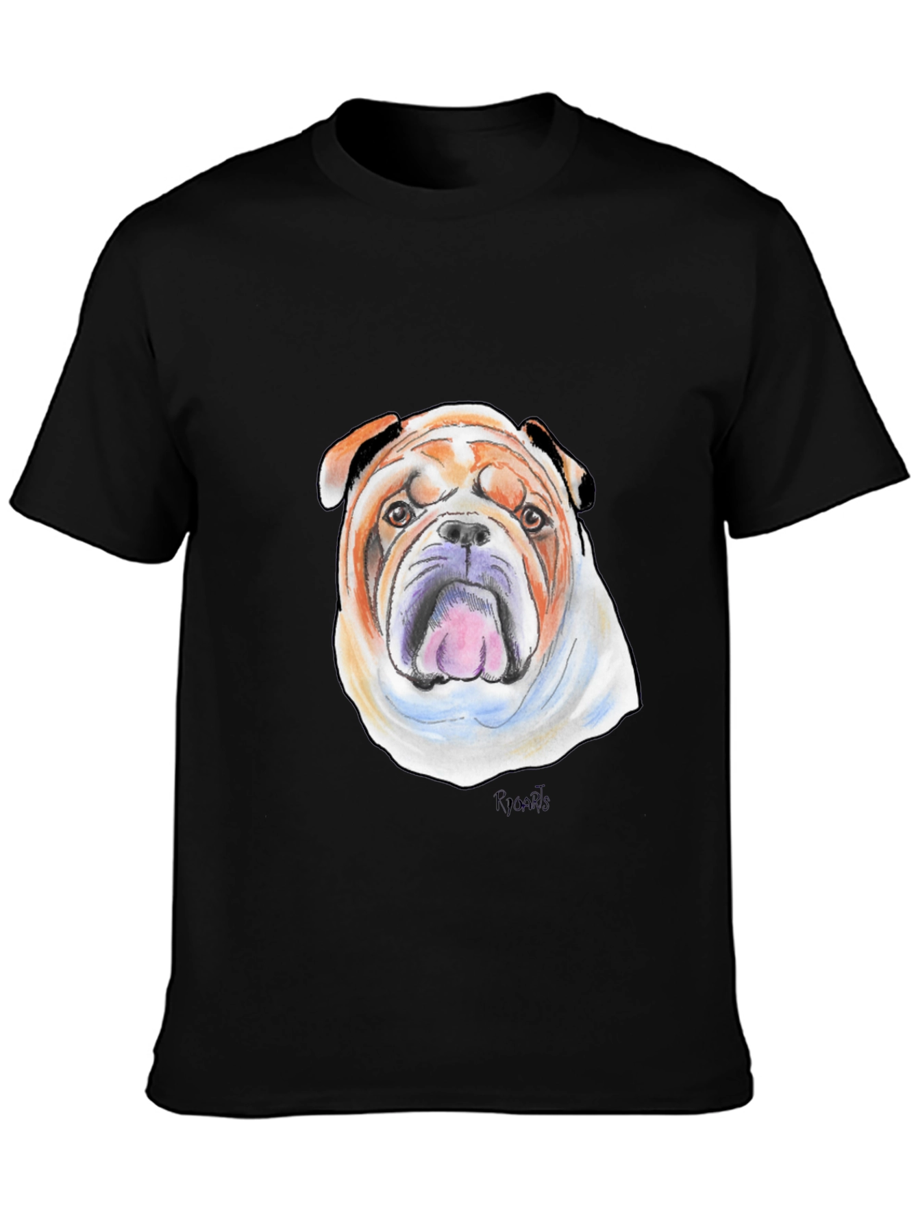 Bulldog Portrait Graphic Tee - Unisex Black T-Shirt