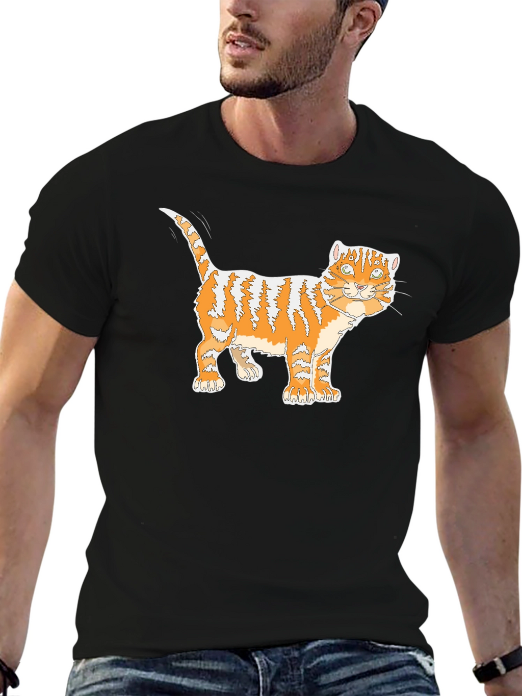 Orange Tabby Cat Graphic T-Shirt