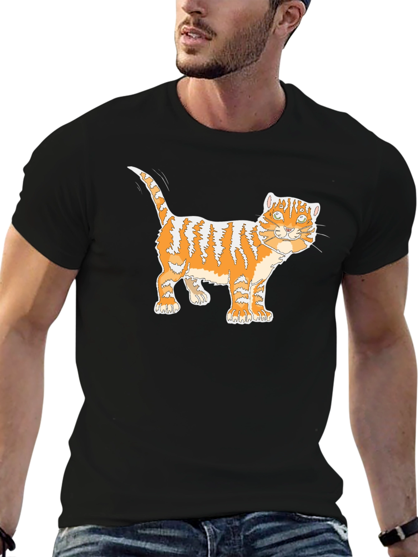 Orange Tabby Cat Graphic T-Shirt