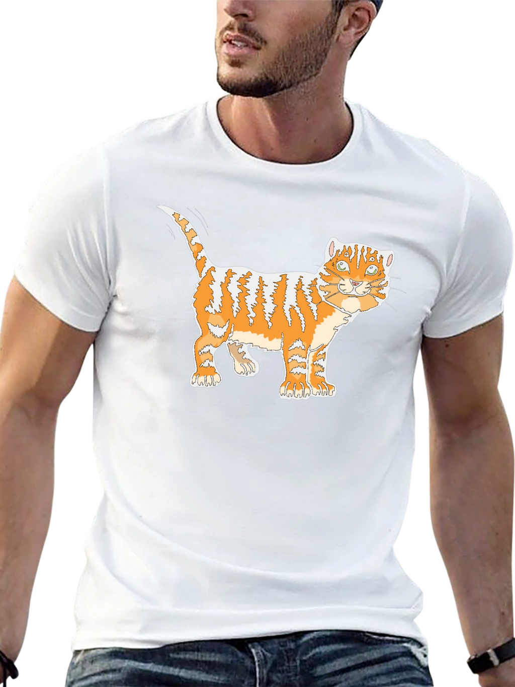 Orange Tabby Cat Graphic T-Shirt