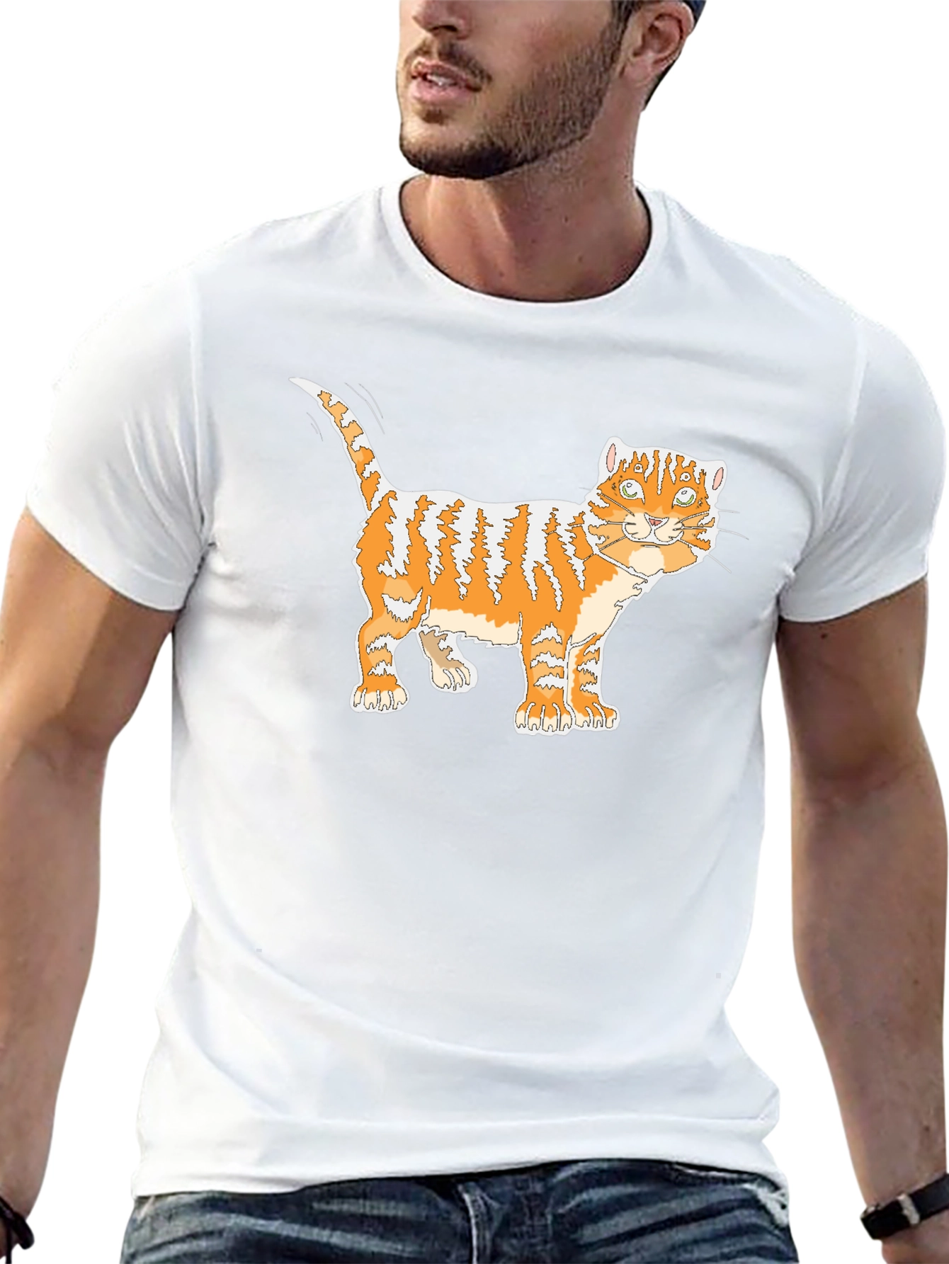 Orange Tabby Cat Graphic T-Shirt
