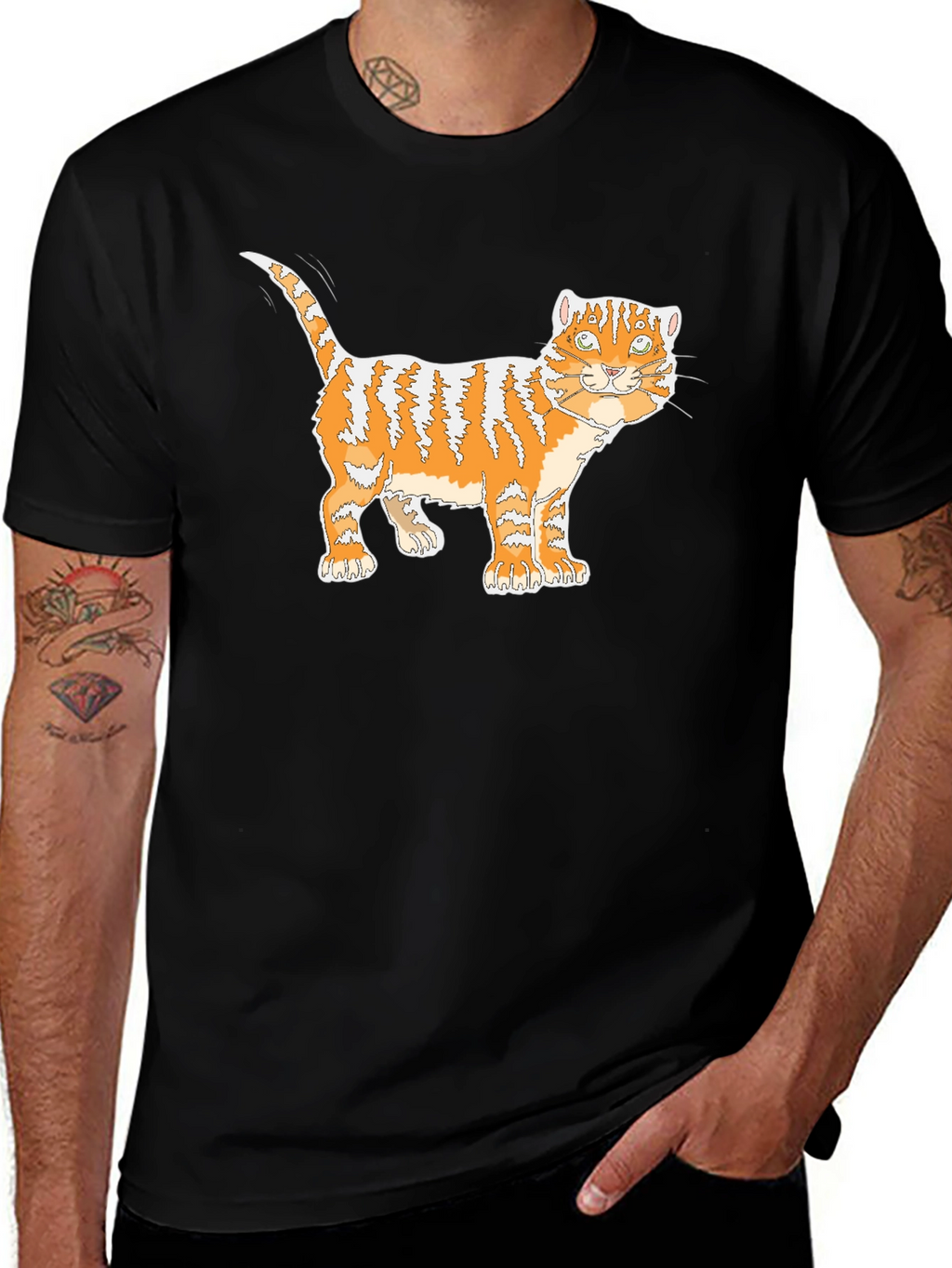 Orange Tabby Cat Graphic T-Shirt