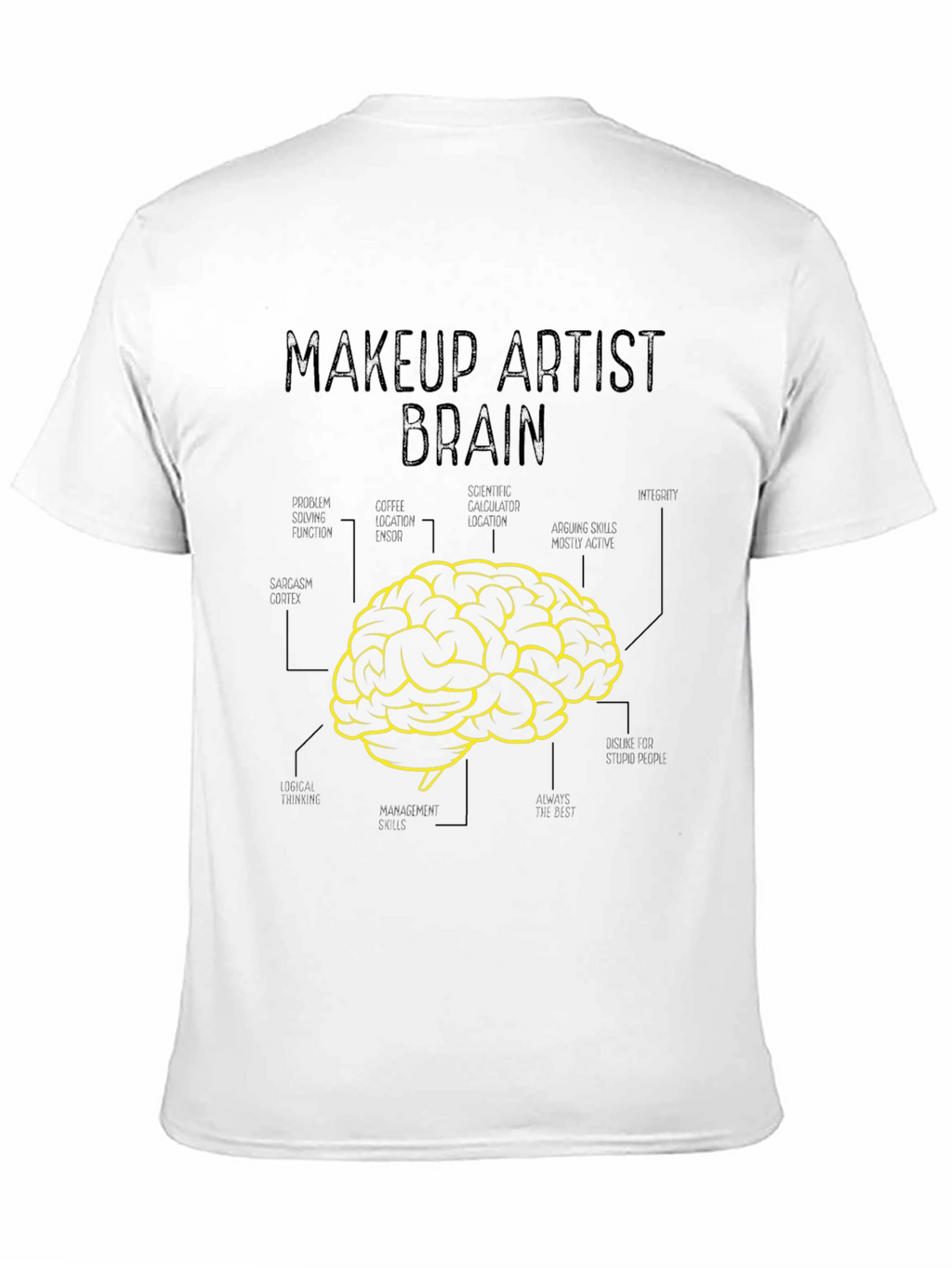 Makeup Artist Brain T-Shirt - Creative Graphic Tee