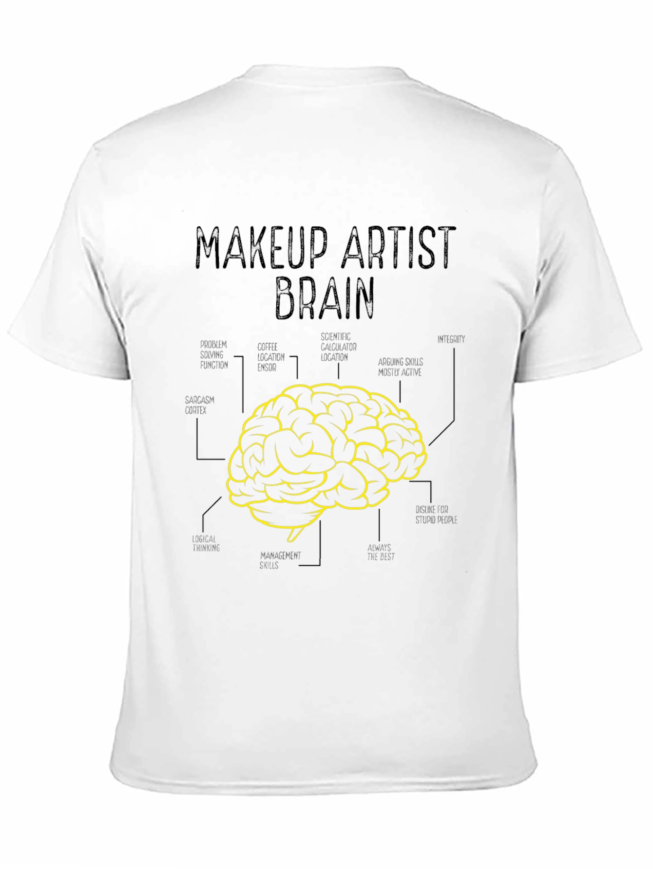 Makeup Artist Brain T-Shirt - Creative Graphic Tee