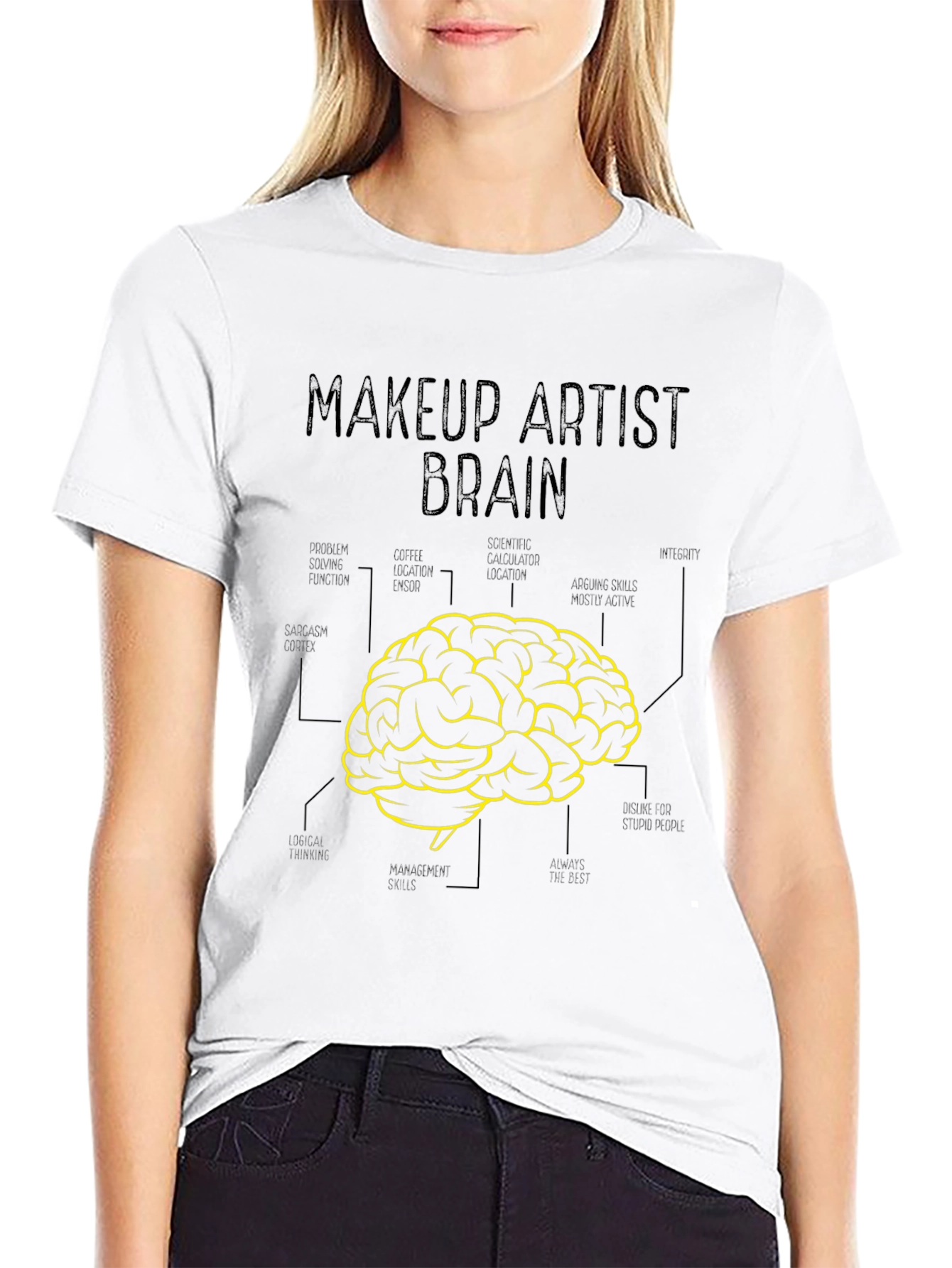 Makeup Artist Brain T-Shirt - Creative Graphic Tee