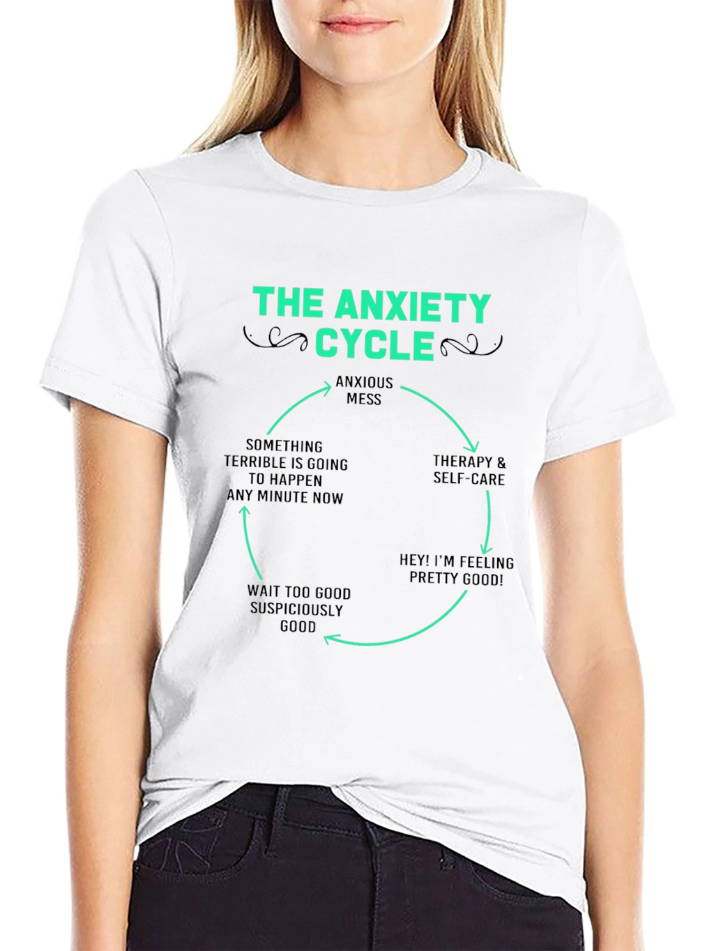 The Anxiety Cycle T-Shirt - Funny Mental Health Tee
