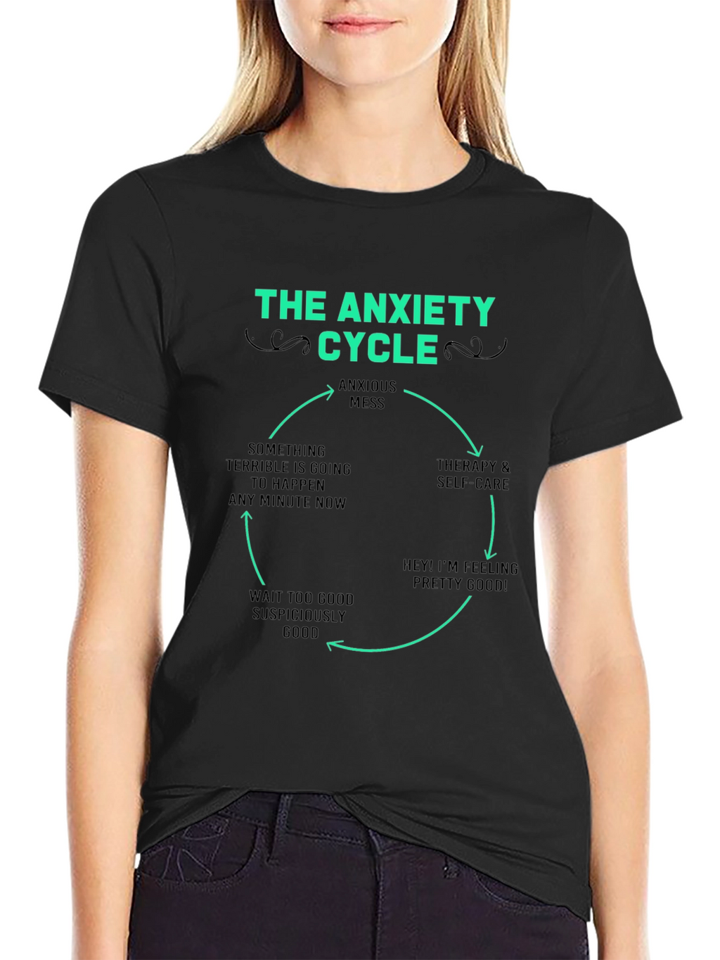 The Anxiety Cycle T-Shirt - Funny Mental Health Tee