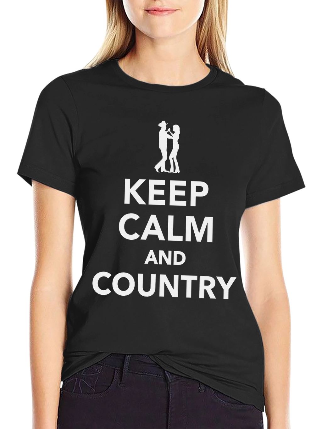 Keep Calm and Country Black T-Shirt