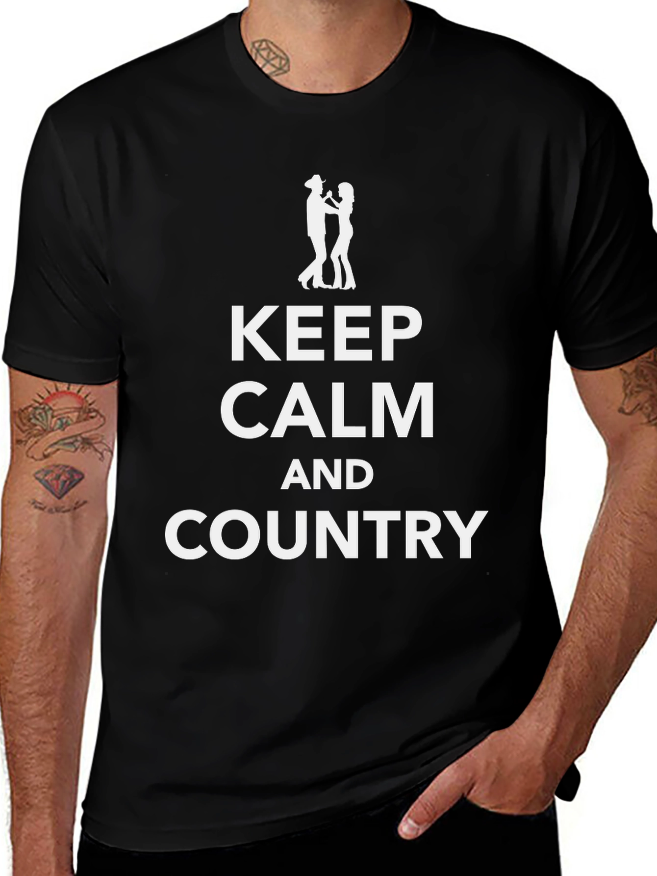 Keep Calm and Country Black T-Shirt