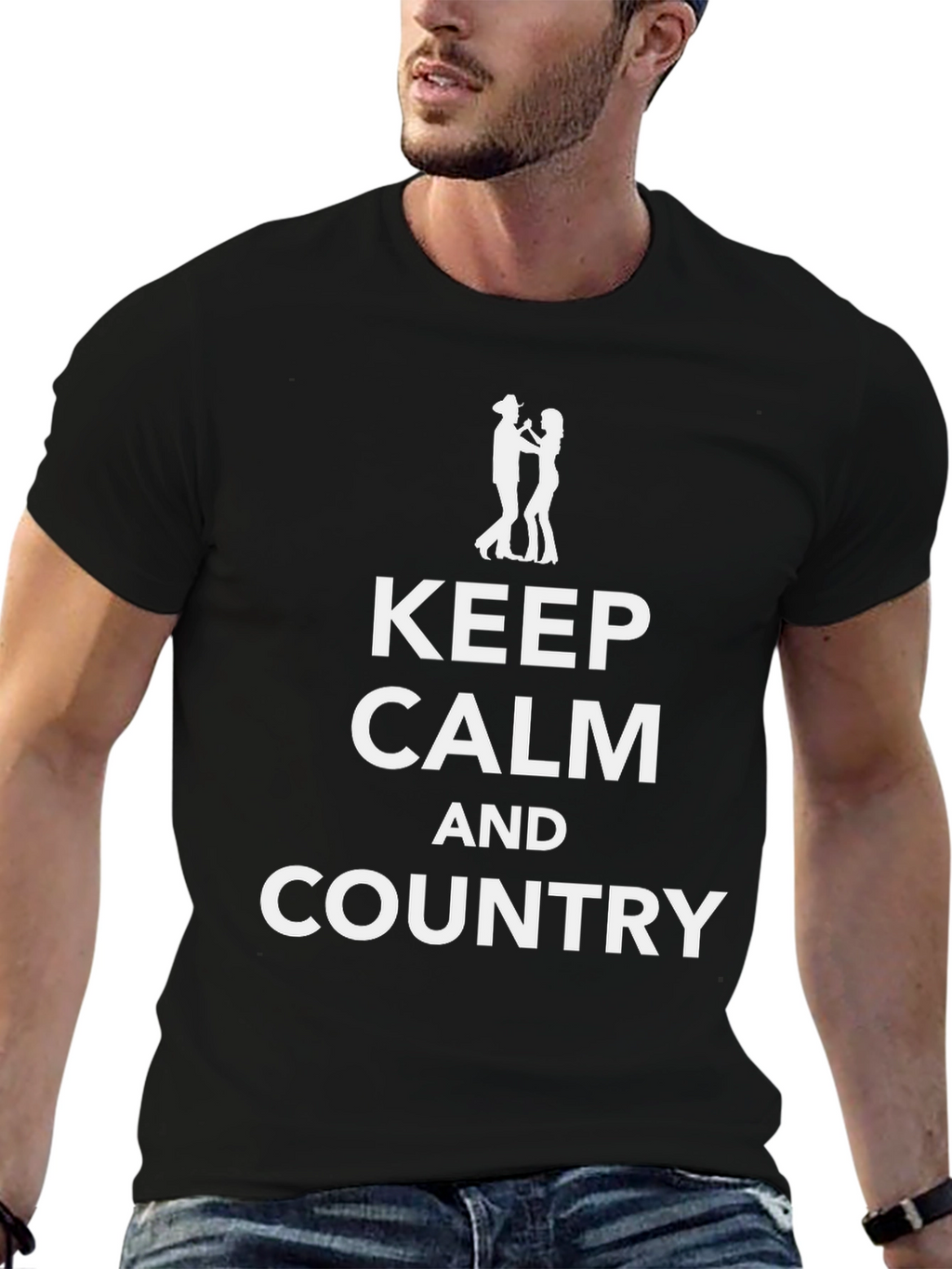 Keep Calm and Country Black T-Shirt