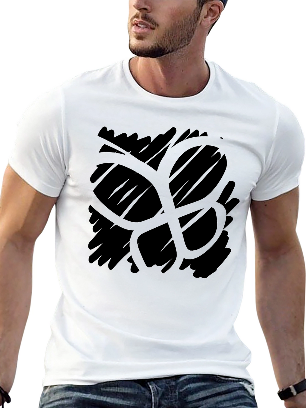 Abstract Graphic Mens Black T-Shirt