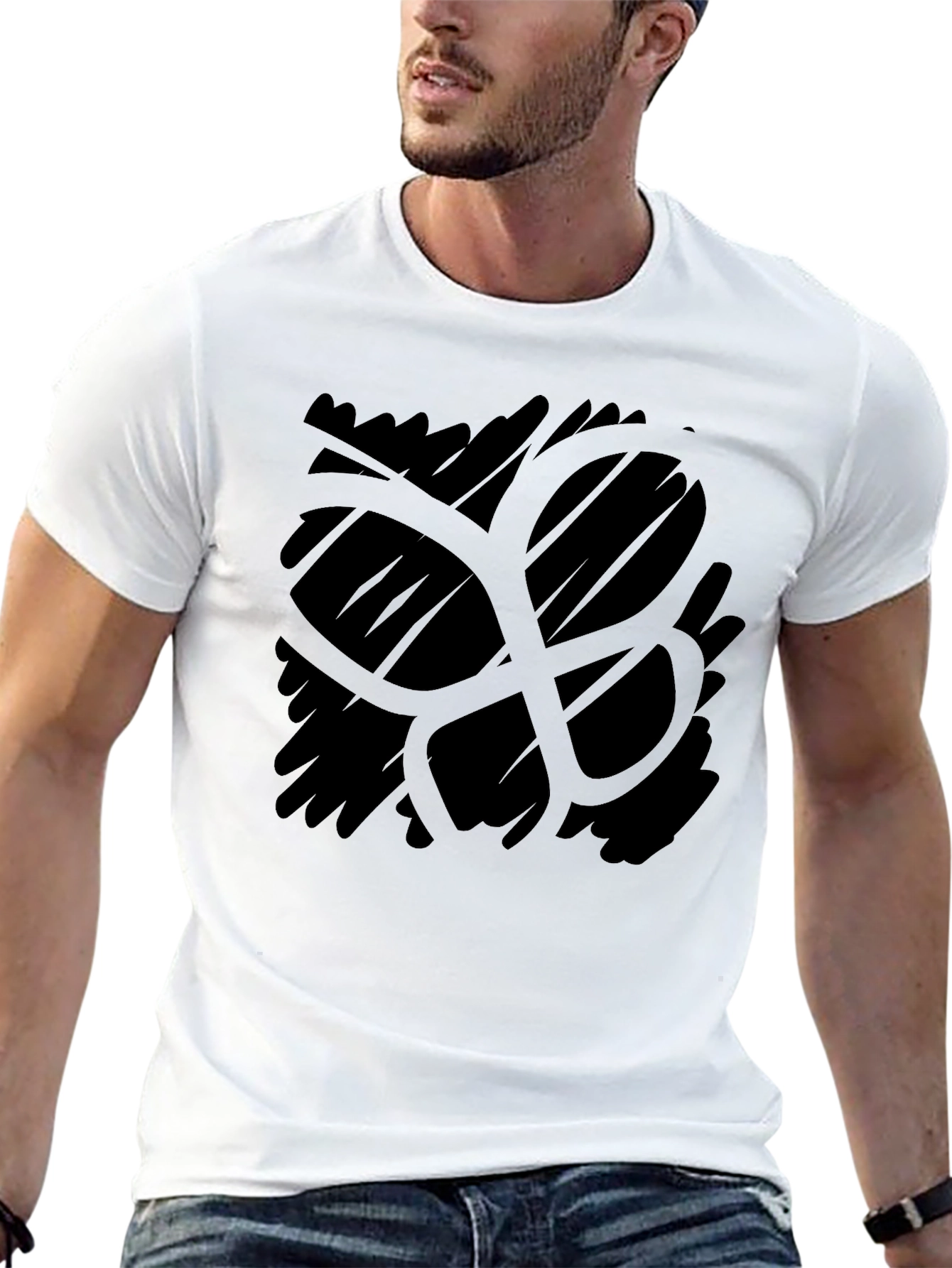 Abstract Graphic Mens Black T-Shirt