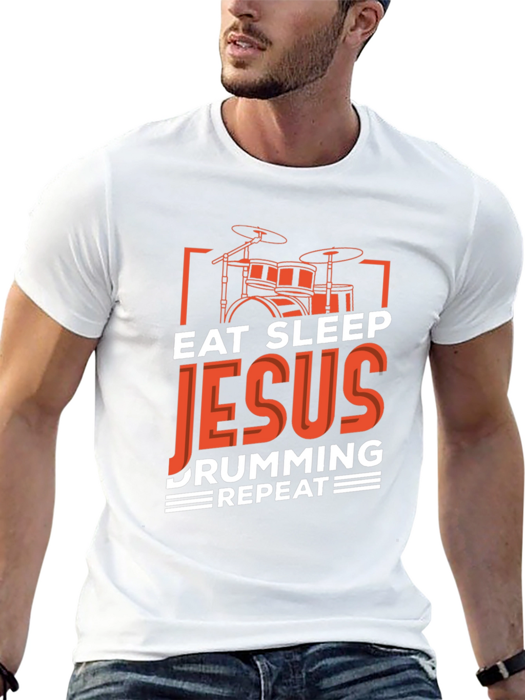 Eat Sleep Jesus Drumming Repeat T-Shirt
