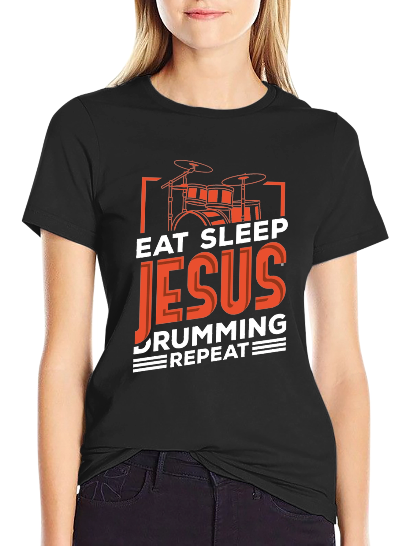 Eat Sleep Jesus Drumming Repeat T-Shirt