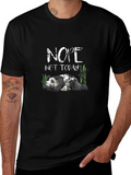 Nope Not Today Panda Black T-Shirt