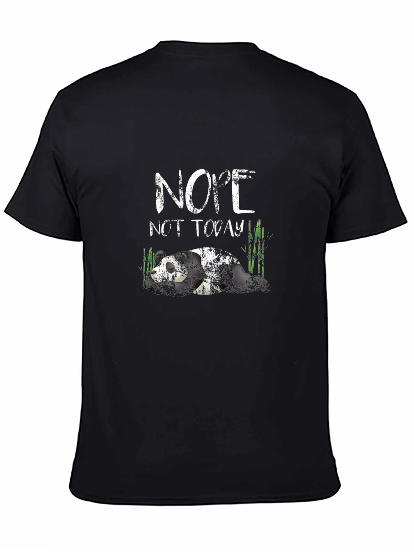 Nope Not Today Panda Black T-Shirt