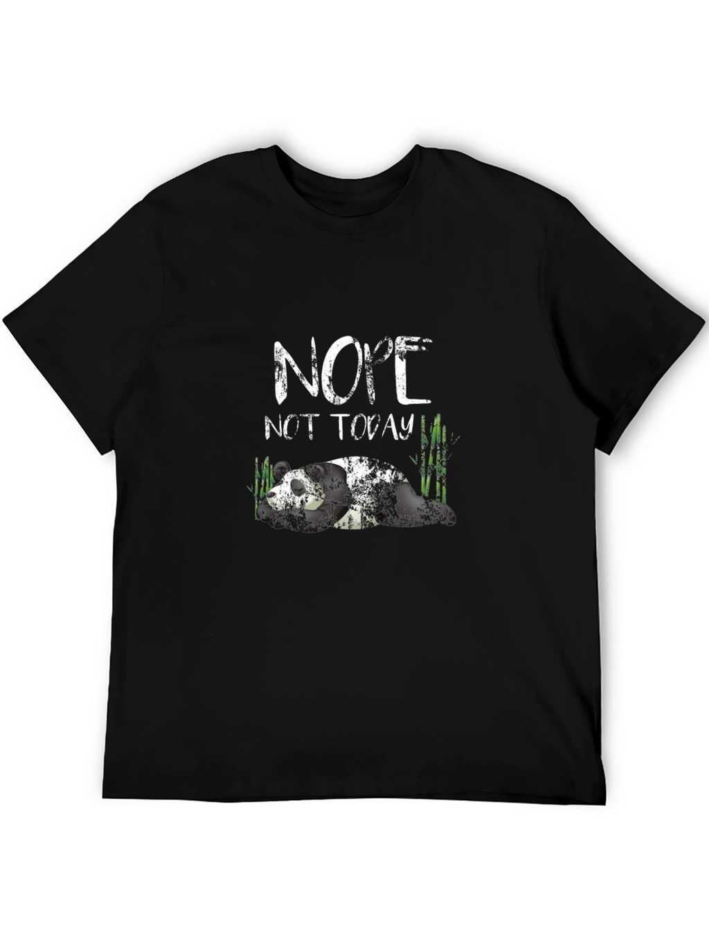 Nope Not Today Panda Black T-Shirt