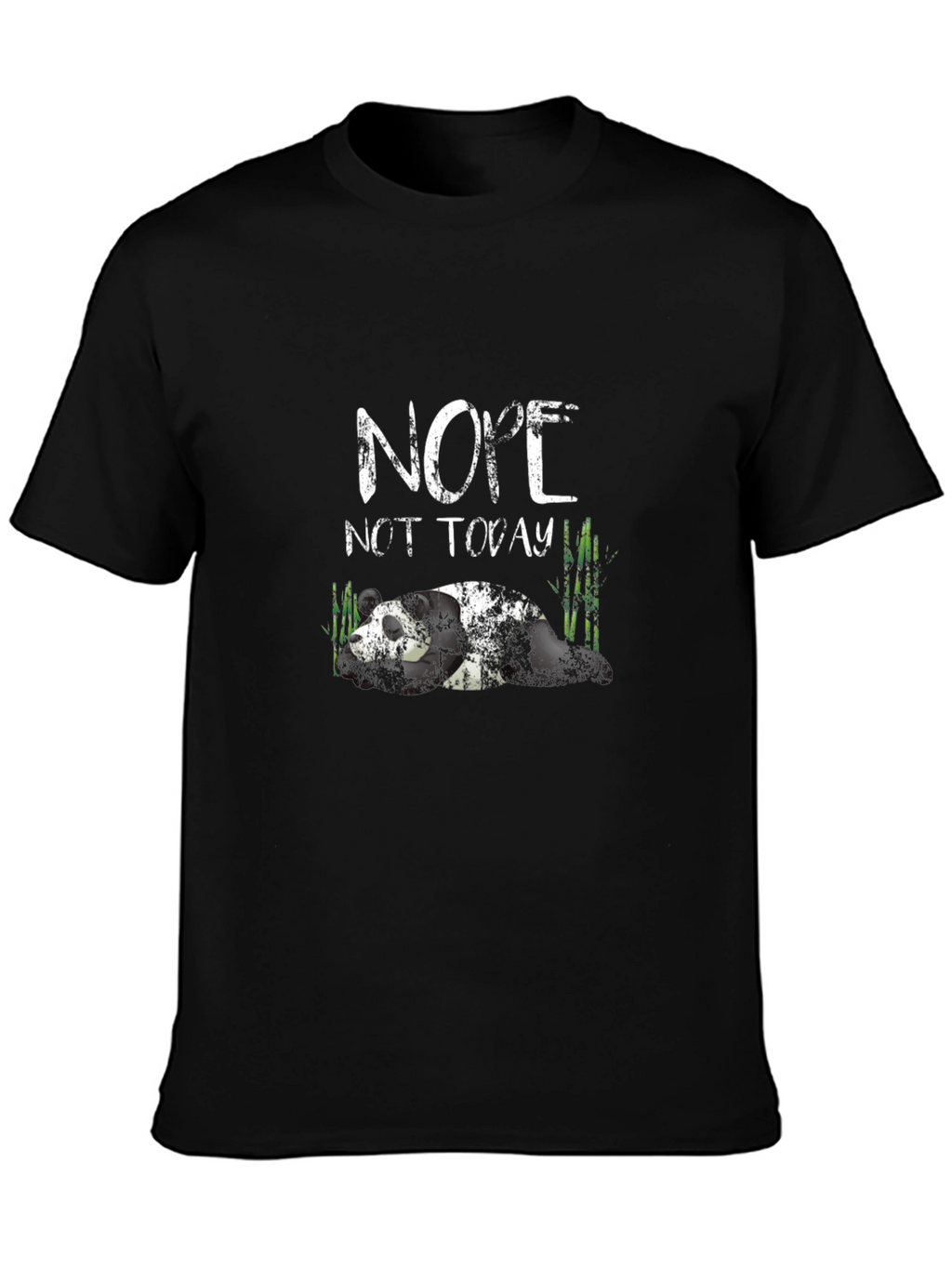 Nope Not Today Panda Black T-Shirt