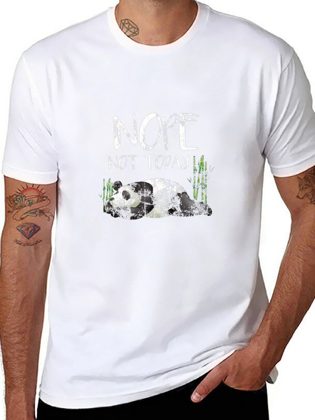 Nope Not Today Panda Black T-Shirt
