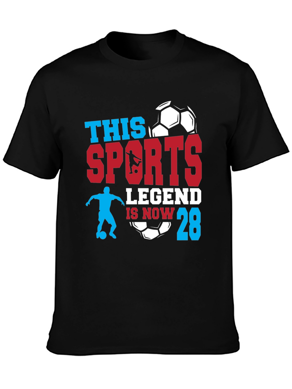 Sports Legend 28th Birthday Soccer Graphic T-Shirt