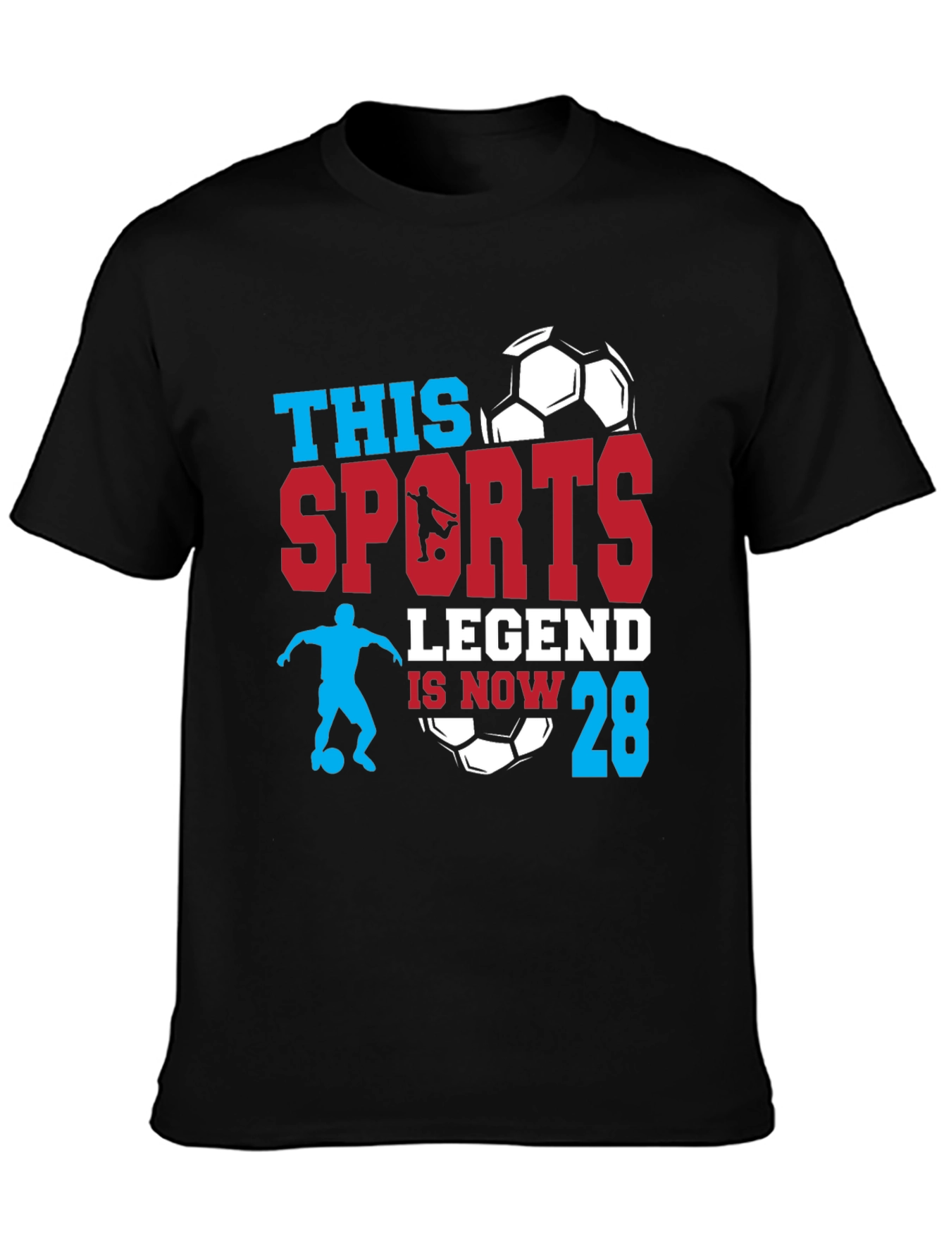 Sports Legend 28th Birthday Soccer Graphic T-Shirt