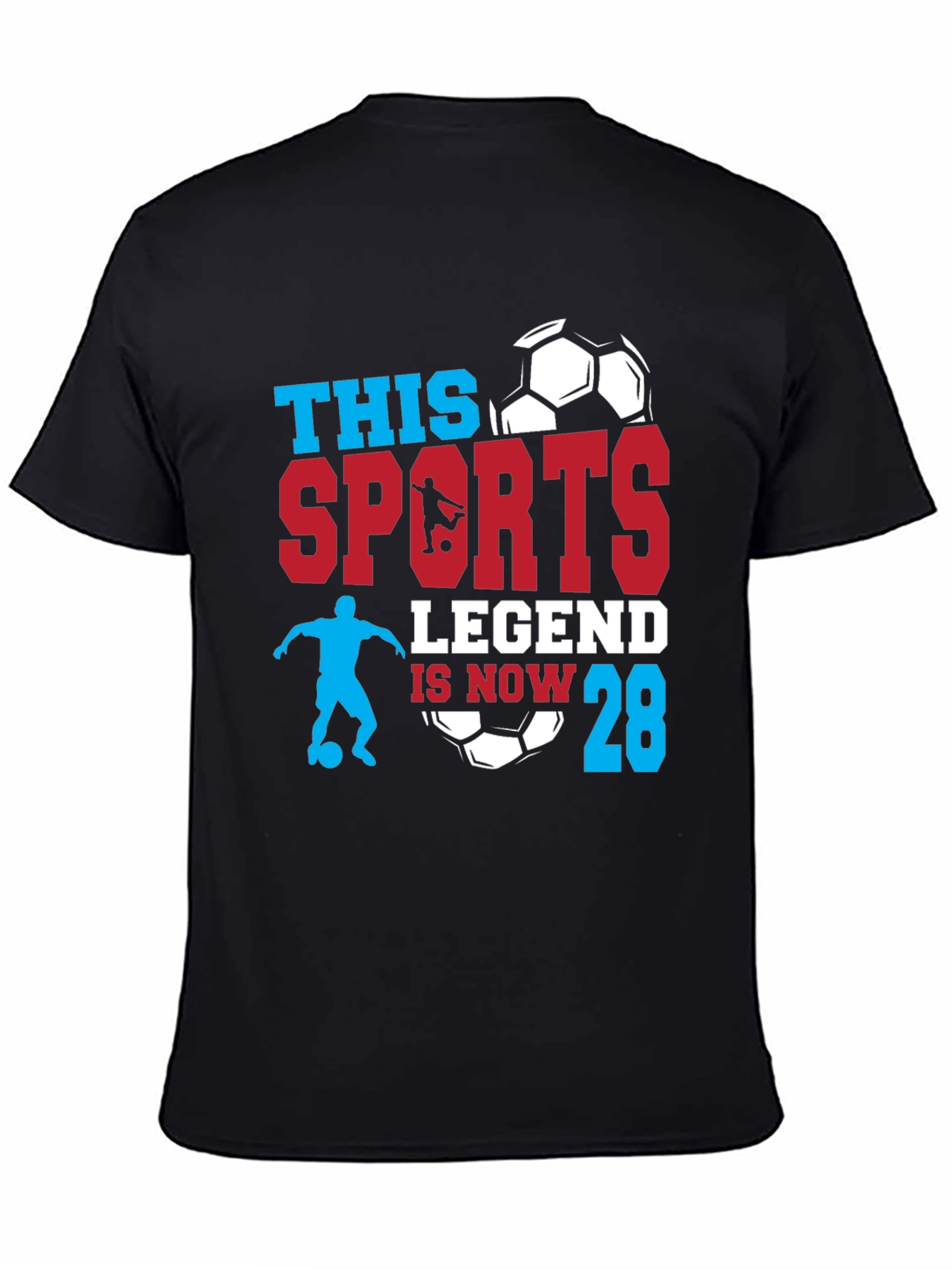 Sports Legend 28th Birthday Soccer Graphic T-Shirt