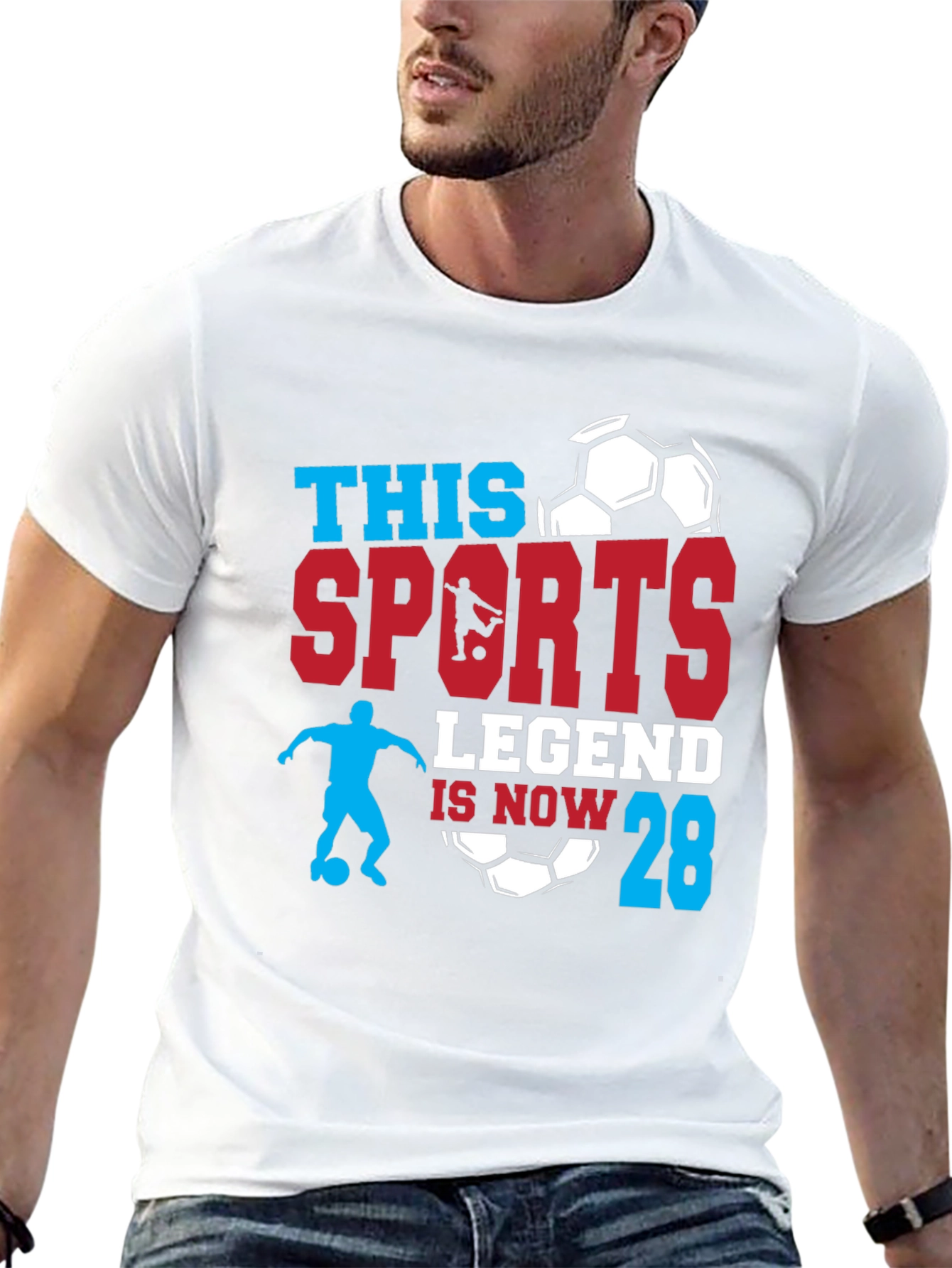 Sports Legend 28th Birthday Soccer Graphic T-Shirt