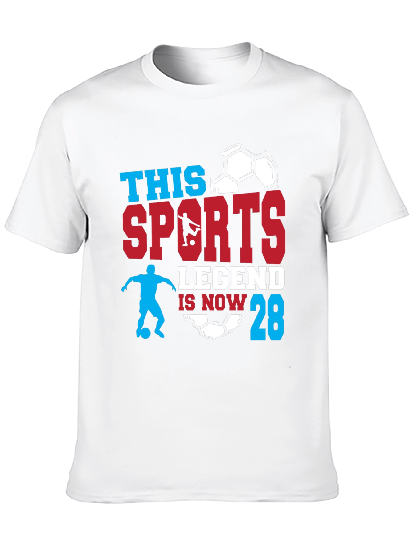 Sports Legend 28th Birthday Soccer Graphic T-Shirt