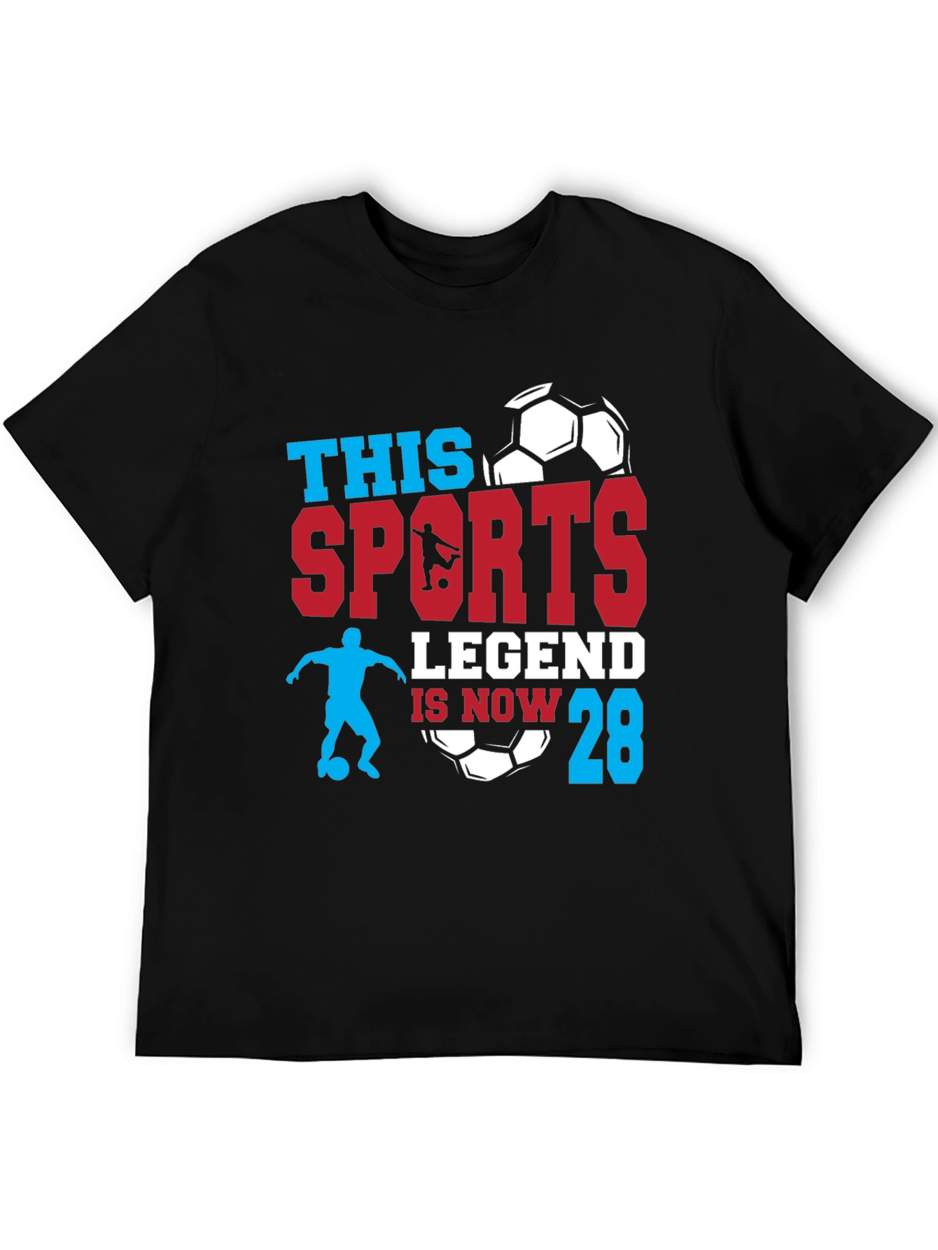 Sports Legend 28th Birthday Soccer Graphic T-Shirt