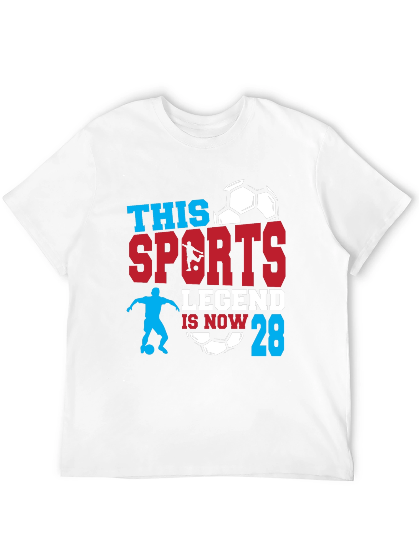 Sports Legend 28th Birthday Soccer Graphic T-Shirt