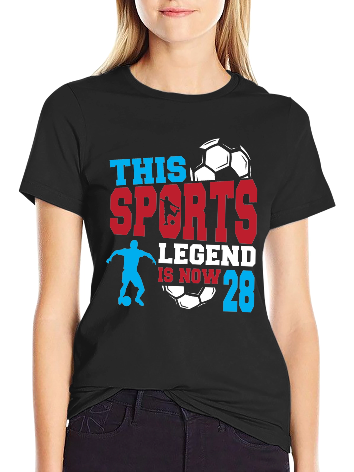 Sports Legend 28th Birthday Soccer Graphic T-Shirt