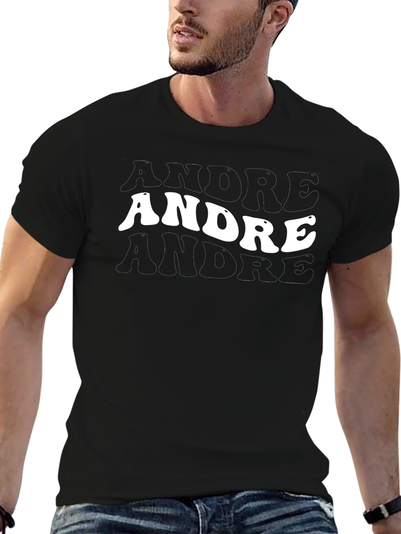 Retro Andre Graphic Tee - Black