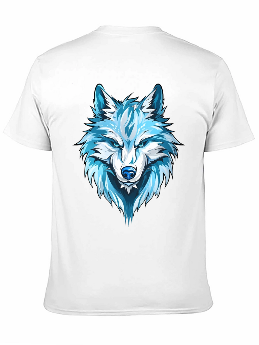 Wolf Graphic Print Tee - Cool Blue Design