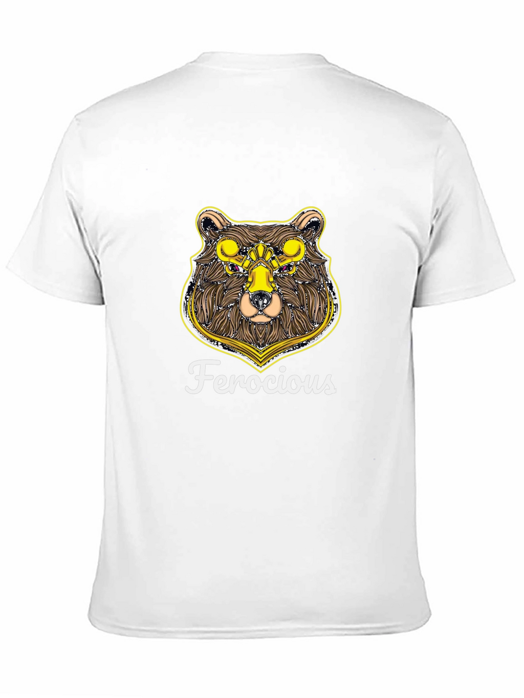 Ferocious Bear Graphic Print Black T-Shirt