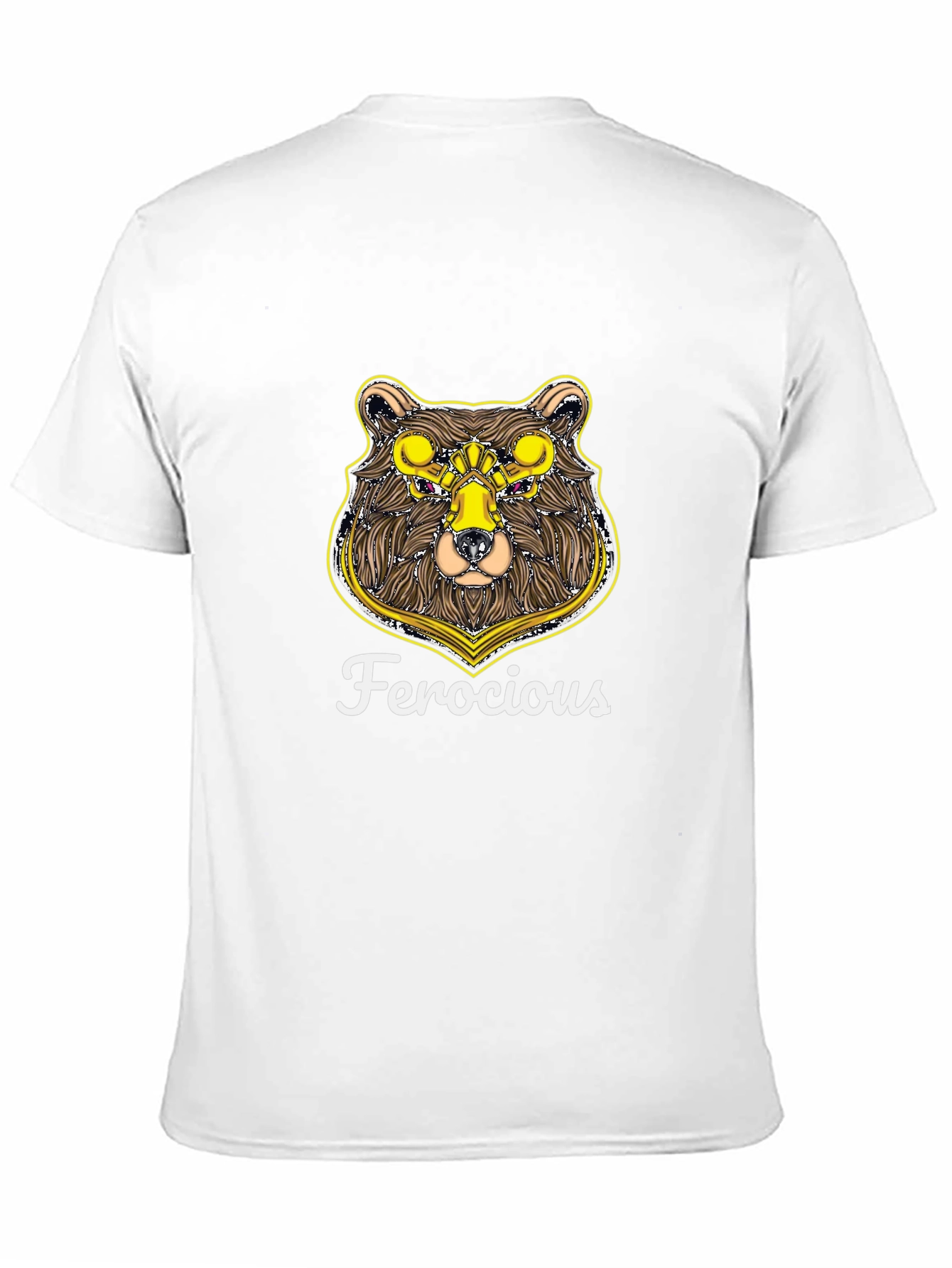 Ferocious Bear Graphic Print Black T-Shirt